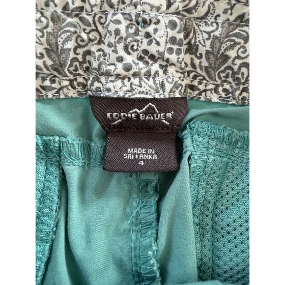 Eddie Bauer Womens 4 Teal Hiking Cargo Skirt Cotton Nylon Stretch Pockets - Picture 4 of 9